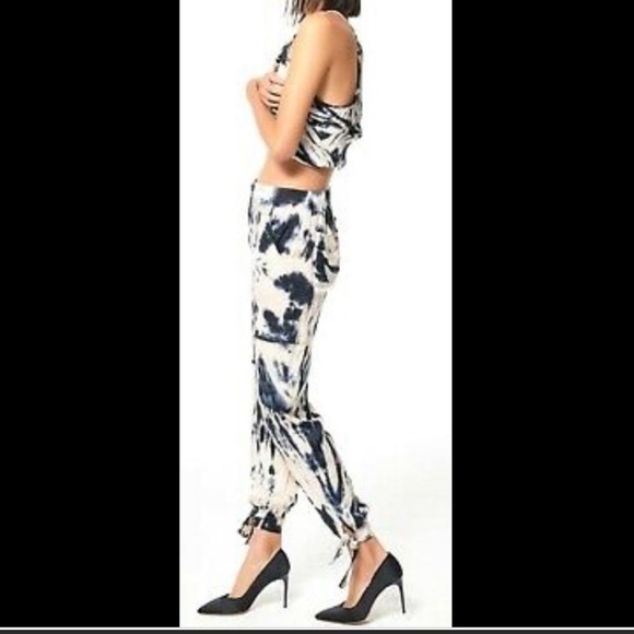 Young Fabulous & Broke Tie Dye Satin Ankle Pants Joggers Cargo Pants Medium - Picture 5 of 14